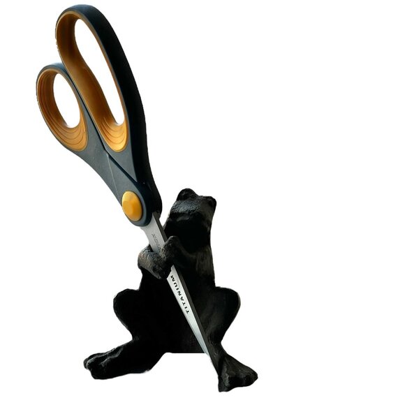 Cast Iron Frog-Shaped Pen Flower or Scissors Holder Desk Organizer 3.5" T Black - Picture 2 of 13